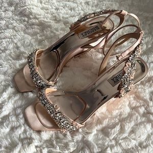 Embellished pink wedges size 8.5